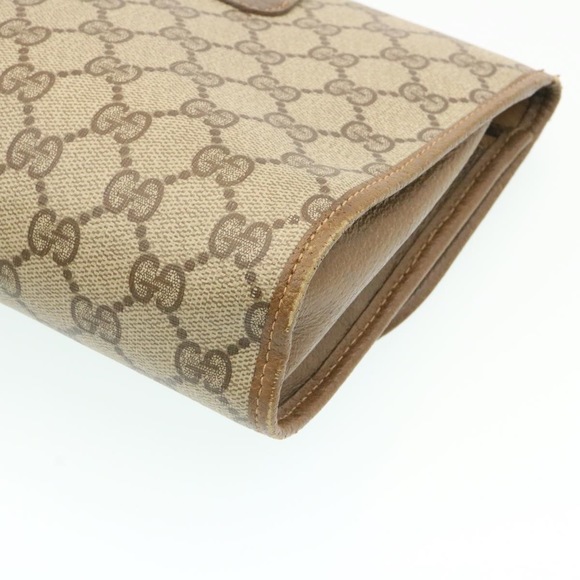 GUCCI Web Sherry Line GG Canvas Clutch Bag Beige Red Green Auth yk2761 - Picture 14 of 16